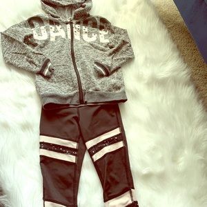 Girls size 6 hoodie and leggings set